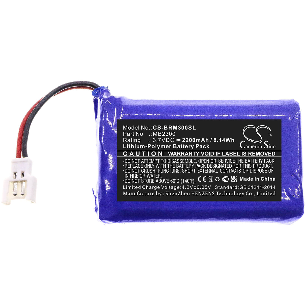3.7V, Li-Polymer, 2200mAh, batterie de soins personnels s'adapte à Breo, Mb2300, Idream 3 Ineck, 8.14Wh Soins personnels Cameron Sino Technology Limited
