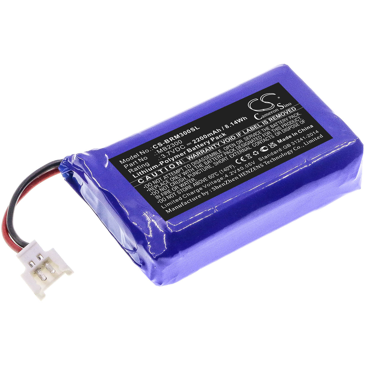 3.7V, Li-Polymer, 2200mAh, batterie de soins personnels s'adapte à Breo, Mb2300, Idream 3 Ineck, 8.14Wh Soins personnels Cameron Sino Technology Limited