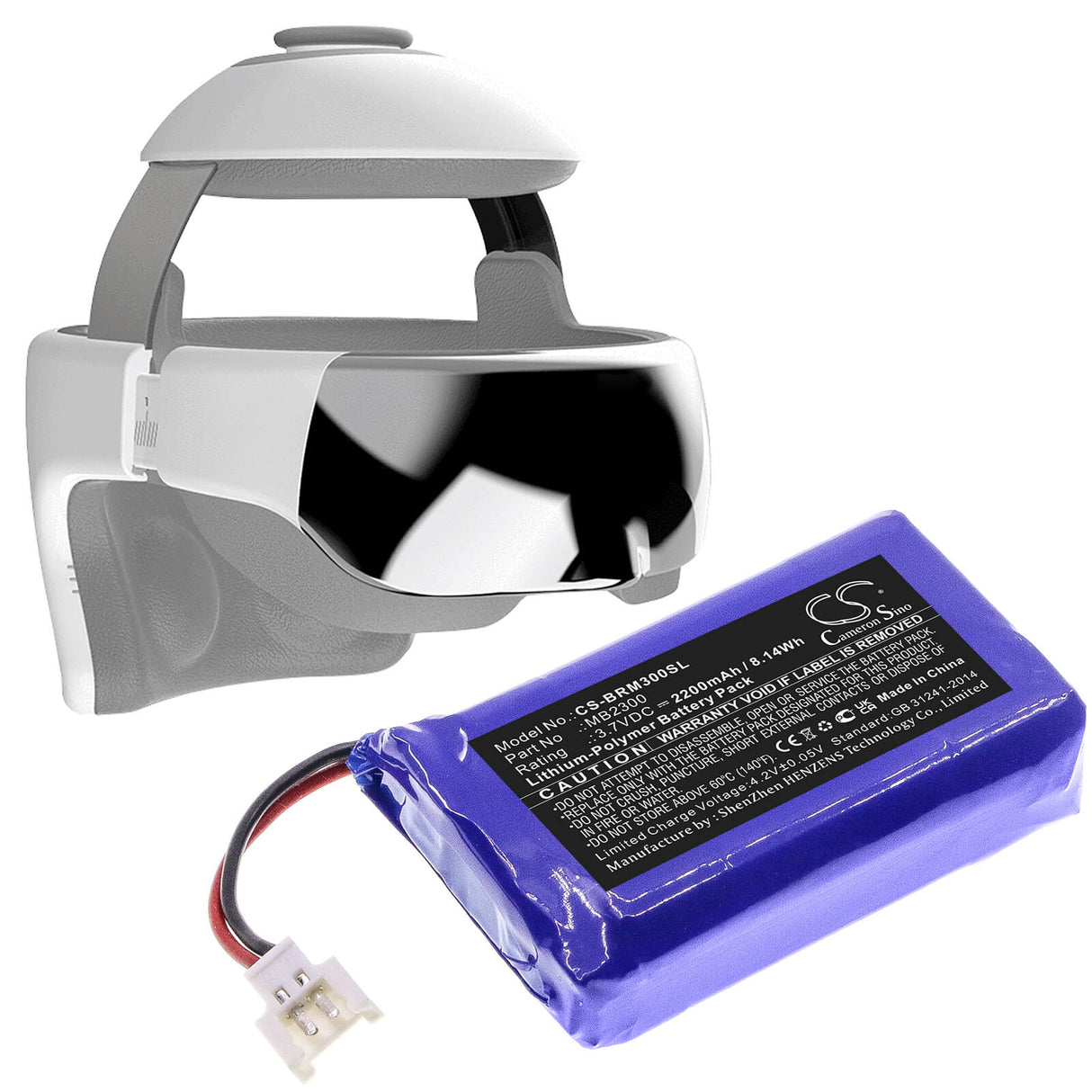 3.7V, Li-Polymer, 2200mAh, batterie de soins personnels s'adapte à Breo, Mb2300, Idream 3 Ineck, 8.14Wh Soins personnels Cameron Sino Technology Limited