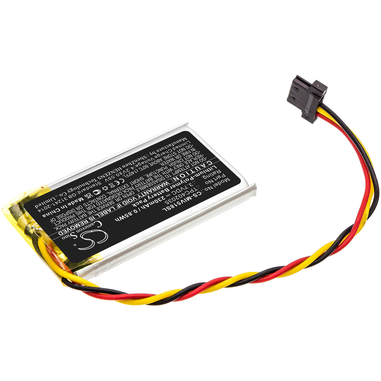 Batterie Dashcam Li-polymère 3,7v, 230mah, adaptée aux modèles Mio, Mivue 508, Mivue 518, Mivue 528, 0,85wh Dashcam Cameron Sino Technology Limited