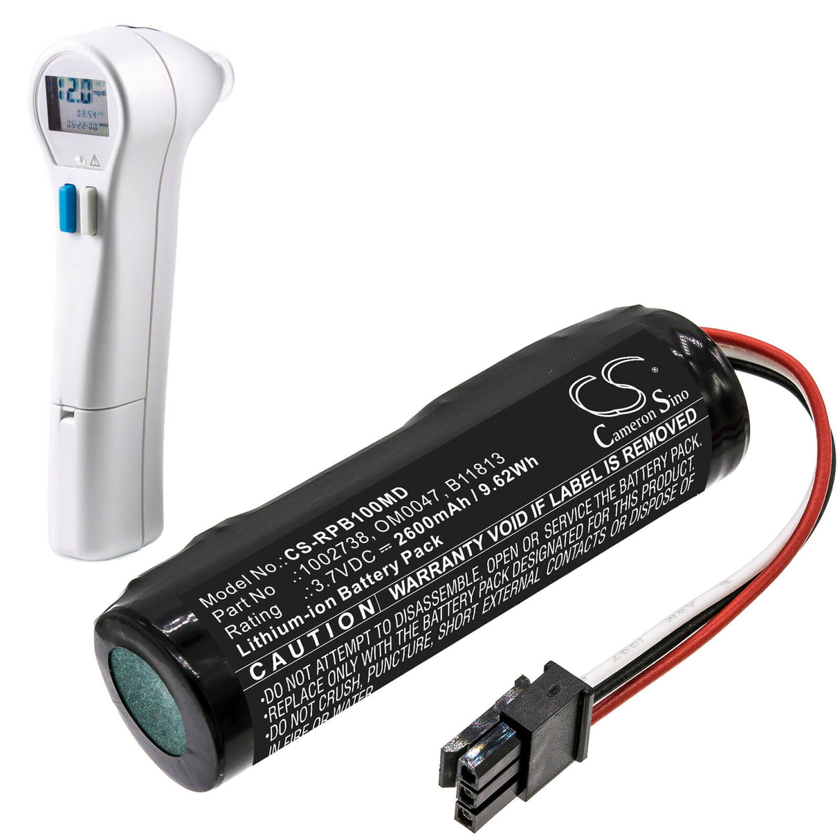 3,7V, Li-ion, 2600mAh, Batterie médicale compatible avec Respironics, Philips, 1002738, Bilichek Bilirubine non invasive, 9,62Wh Medical Cameron Sino Technology Limited (Médical)
