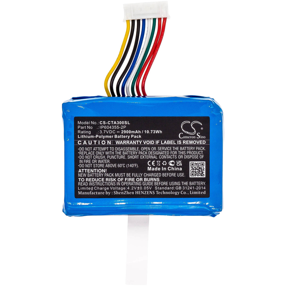 3.7V, Li-Polymer, 2900mAh, Payment Terminal battery fits Castles, Dejavoo, Ip604355-2p, V3, Vega3000-3g, 10.73Wh Payment Terminal Cameron Sino Technology Limited