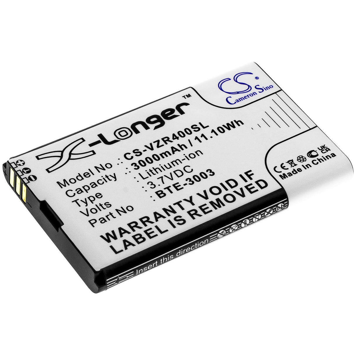 3.7V, Li-ion, 3000mAh, Hotspot battery fits Kajeet, Verizon, Orbic, Bte-3003, Smartspot V400, 11.10Wh Hotspot Cameron Sino Technology Limited