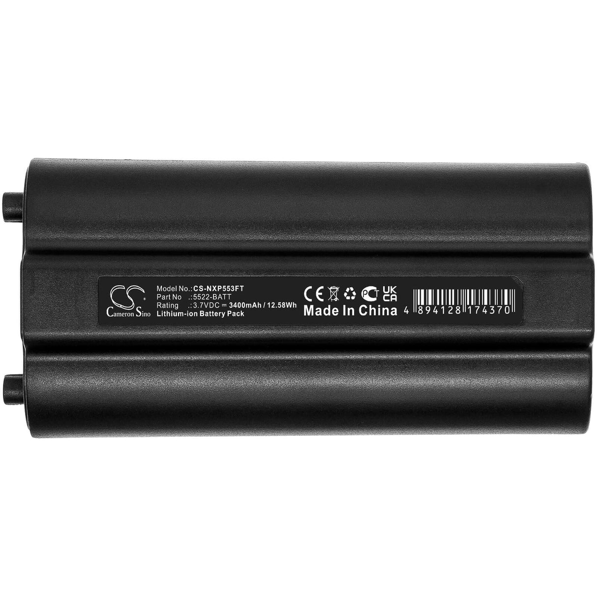 3.7V, Li-ion, 3400mAh, Flashlight battery fits Nightstick, 5522-batt, Xpr-5522gmx, 12.58Wh Flashlight Cameron Sino Technology Limited