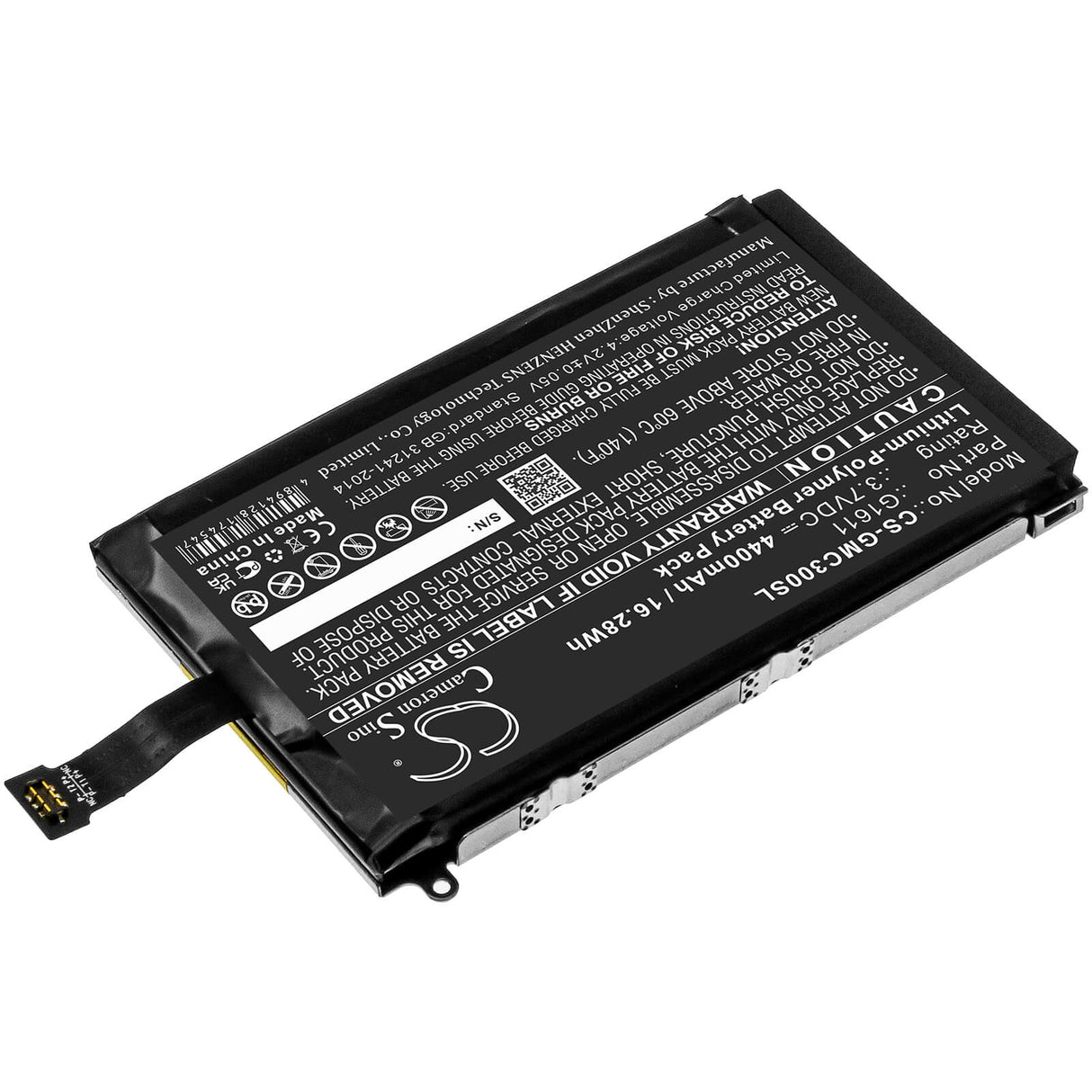 3.7V, Li-Polymer, 4400mAh, batterie Hotspot compatible avec Glocalme, G1611, G1611, G3, 16.28Wh Hotspot Cameron Sino Technology Limited