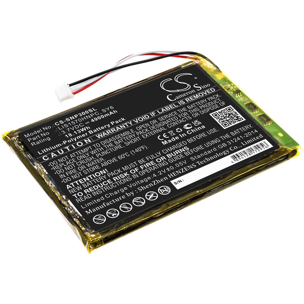 Batterie amplificateur 3,7v, 4900mah, Li-polymère adaptée à Sony, Pha-3, 18,13wh Amplificateur Cameron Sino Technology Limited
