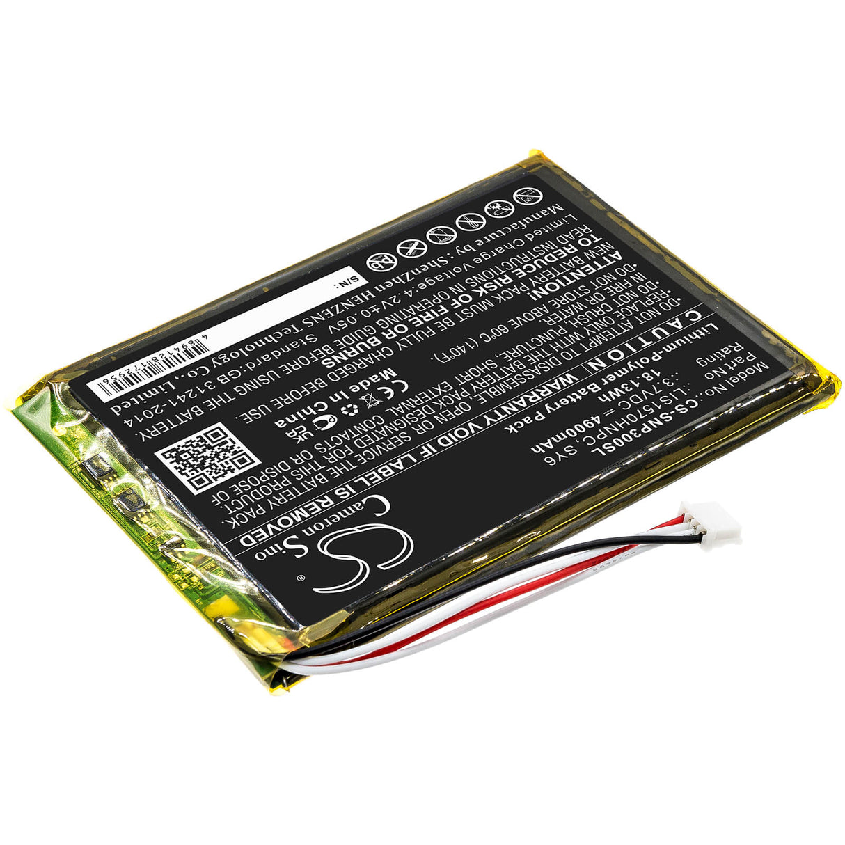 Batterie amplificateur 3,7v, 4900mah, Li-polymère adaptée à Sony, Pha-3, 18,13wh Amplificateur Cameron Sino Technology Limited