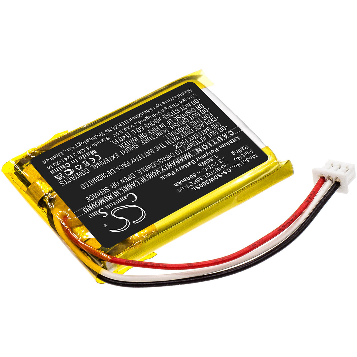 3.7V, Li-Polymer, 500mAh, Headset battery fits Sennheiser, Ahb702535pct-01, M3aebt, M3ietw, 1.85Wh Wireless Headset Cameron Sino Technology Limited