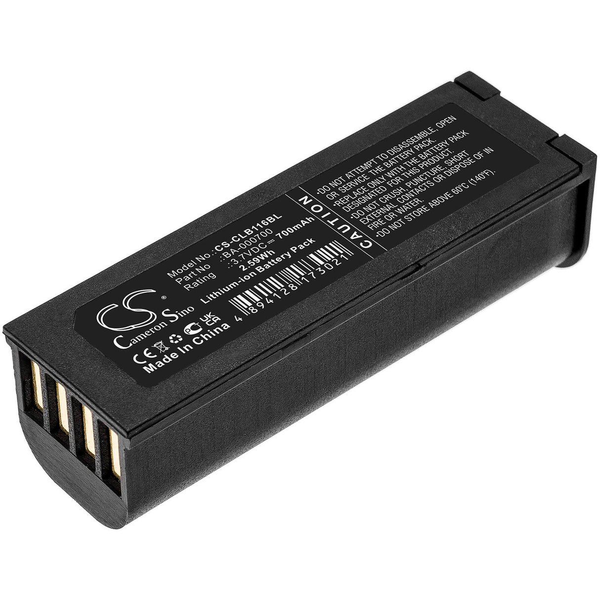 3.7v, 700mah, Li-ion Barcode Scanner Battery Fit's Cipherlab, 1166, 1266, Cl1160, 2.59wh Barcode Scanner Cameron Sino Technology Limited