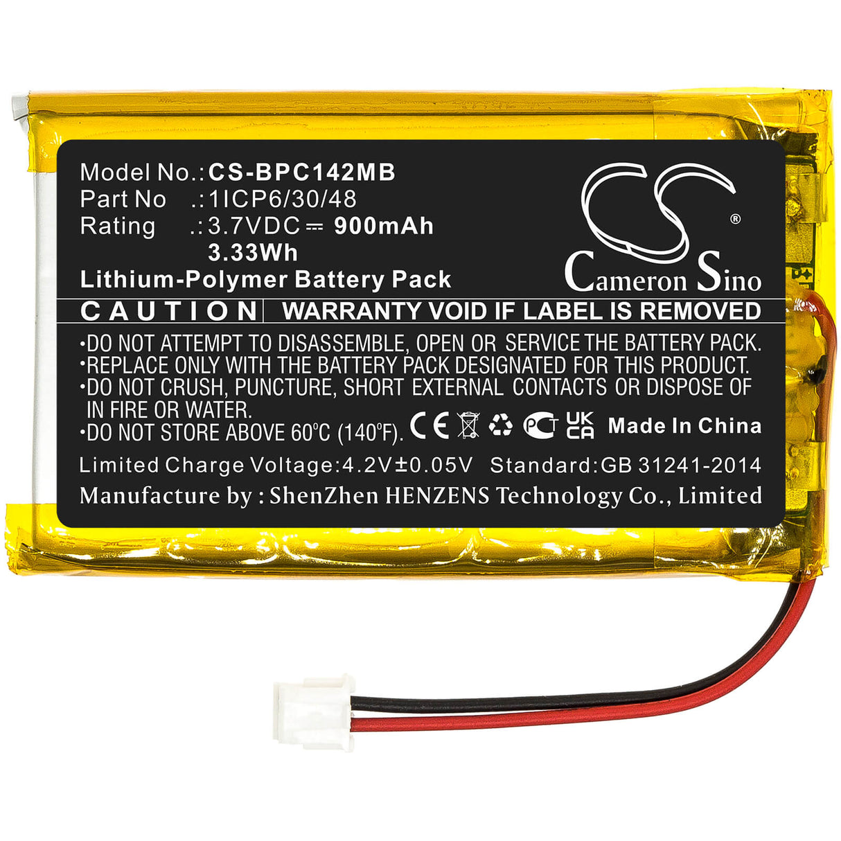 3.7v, 900mah, Li-polymer Babyphone Battery Fits Babymoov, Premium Care A014203, 3.33wh BabyPhone Cameron Sino Technology Limited