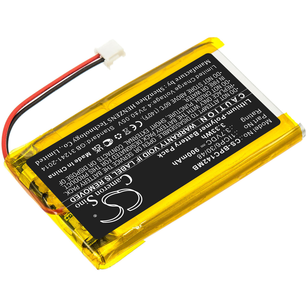 3.7v, 900mah, Li-polymer Babyphone Battery Fits Babymoov, Premium Care A014203, 3.33wh BabyPhone Cameron Sino Technology Limited