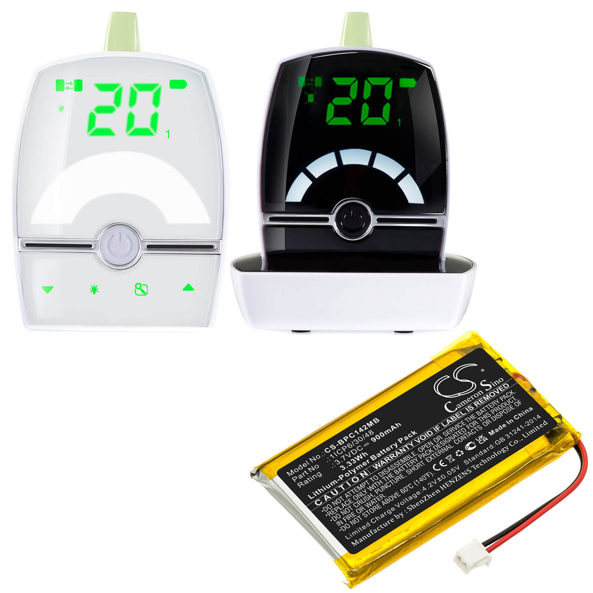 3.7v, 900mah, Li-polymer Babyphone Battery Fits Babymoov, Premium Care A014203, 3.33wh BabyPhone Cameron Sino Technology Limited