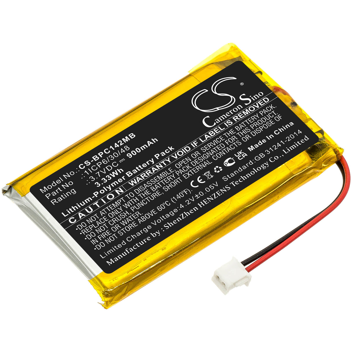 3.7v, 900mah, Li-polymer Babyphone Battery Fits Babymoov, Premium Care A014203, 3.33wh BabyPhone Cameron Sino Technology Limited