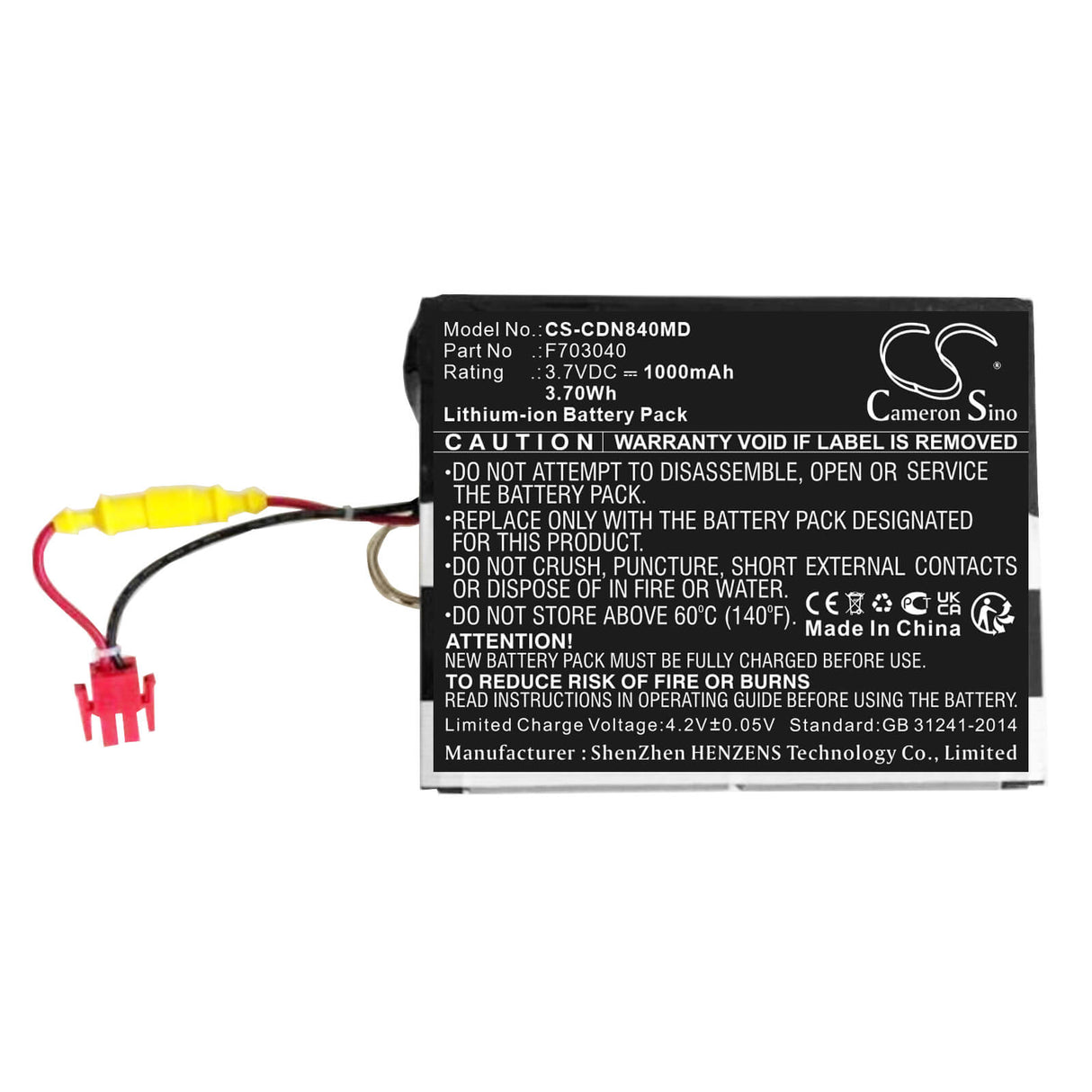 3,7v, Li-ion, 1000mah, Batterie compatible avec Puritan Bennett 840, 3,70wh Médical Cameron Sino Technology Limited (Médical)