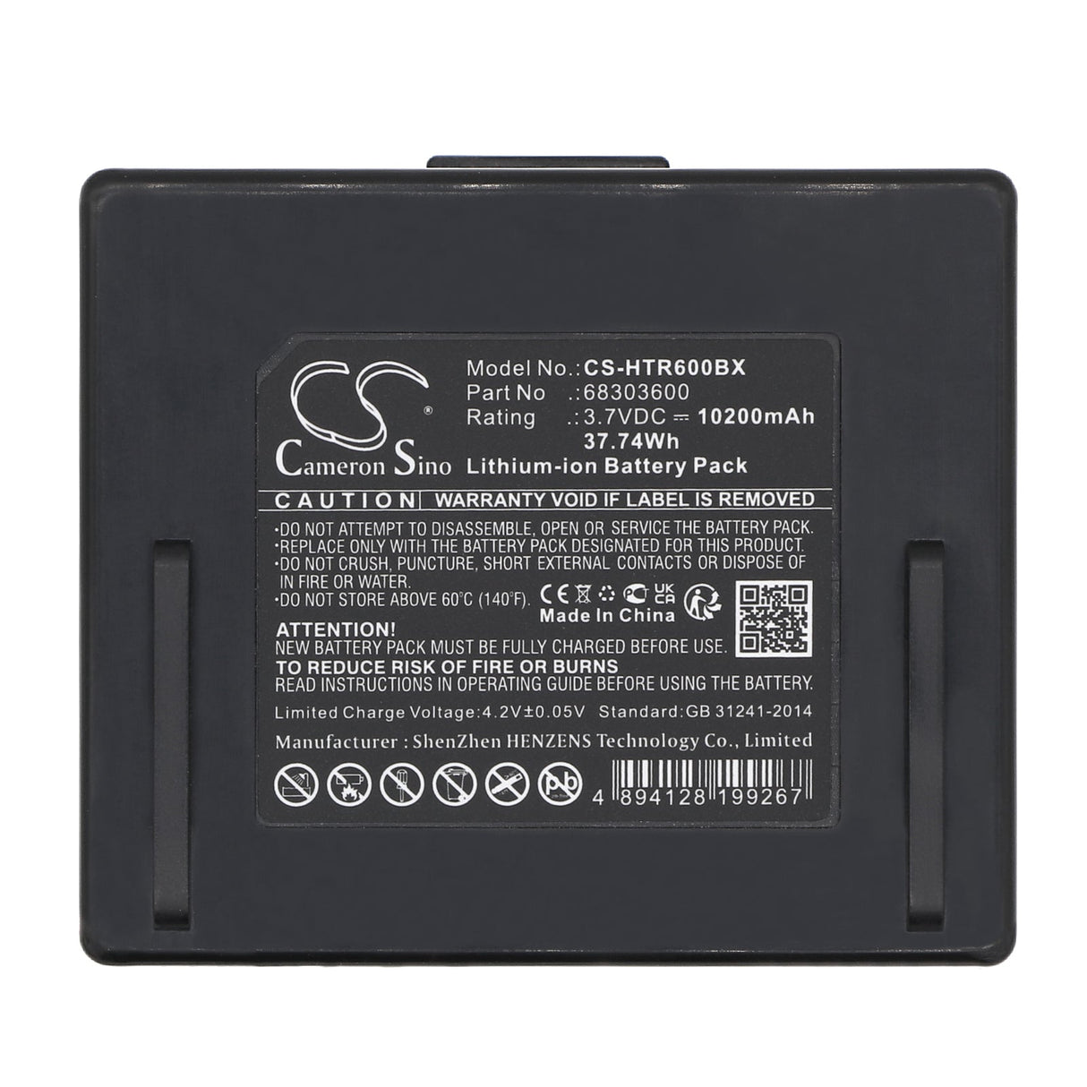 3.7V, Li-ion, 10200mAh, Crane Remote Battery fits Hetronic, Nova Xxl, 37.74Wh Crane Remote Control Cameron Sino Technology Limited