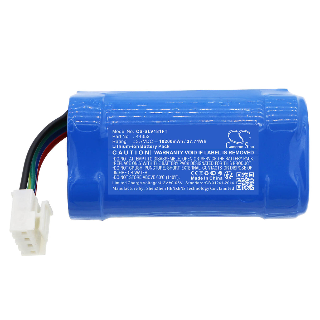 3.7V, Li-ion, 10200mAh, Flashlight battery fits Streamlight, 44352, Vulcan 180 Haz Lo, 37.74Wh Flashlight Cameron Sino Technology Limited