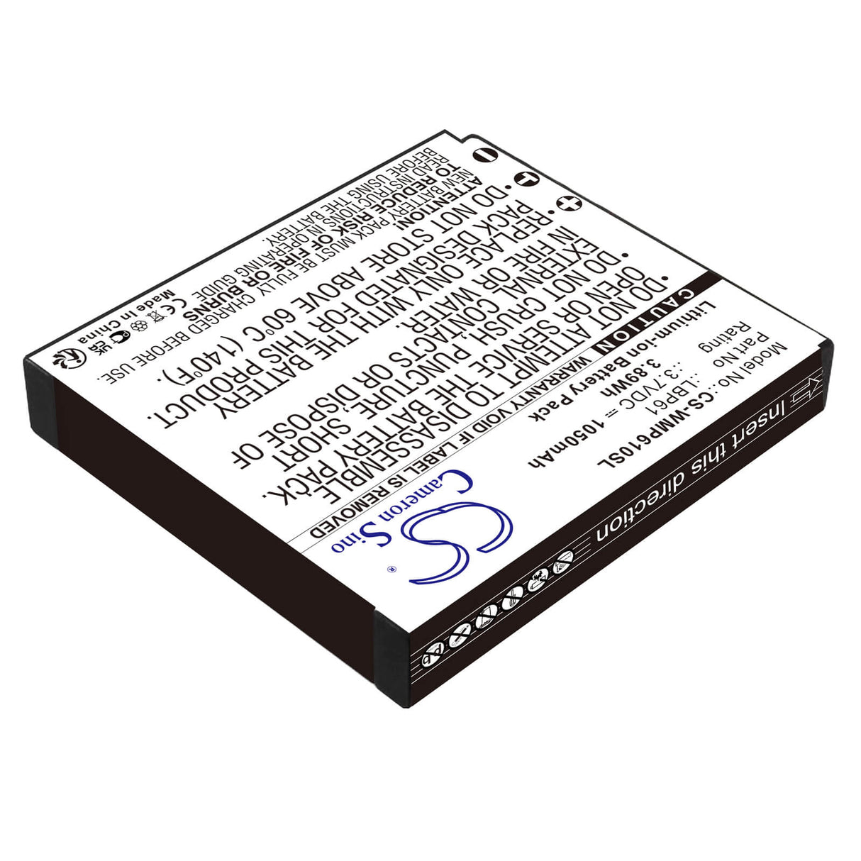 3,7V, Li-ion, 1050mAh, batterie Émetteurs & Récepteur convient à Wisycom, Lbp61, Mrp61 Émetteur, 3,89Wh Émetteurs & Récepteur Cameron Sino Technology Limited