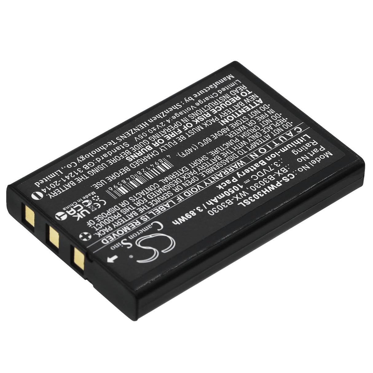 3.7V, Li-ion, 1050mAh, Headset battery fits Panasonic, Listen Technologies, Bx-b3030, Idsp Receivers, M1, 3.89Wh Wireless Headset Cameron Sino Technology Limited