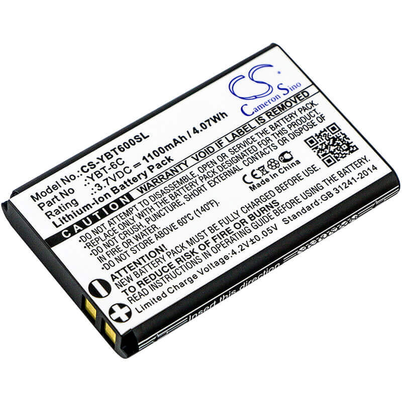 3,7V, Li-ion, 1100mAh, Pack de batterie s'adapte au Pack de batterie personnalisé, Ybt-6c, 4,07Wh Pack de batterie Cameron Sino Technology Limited