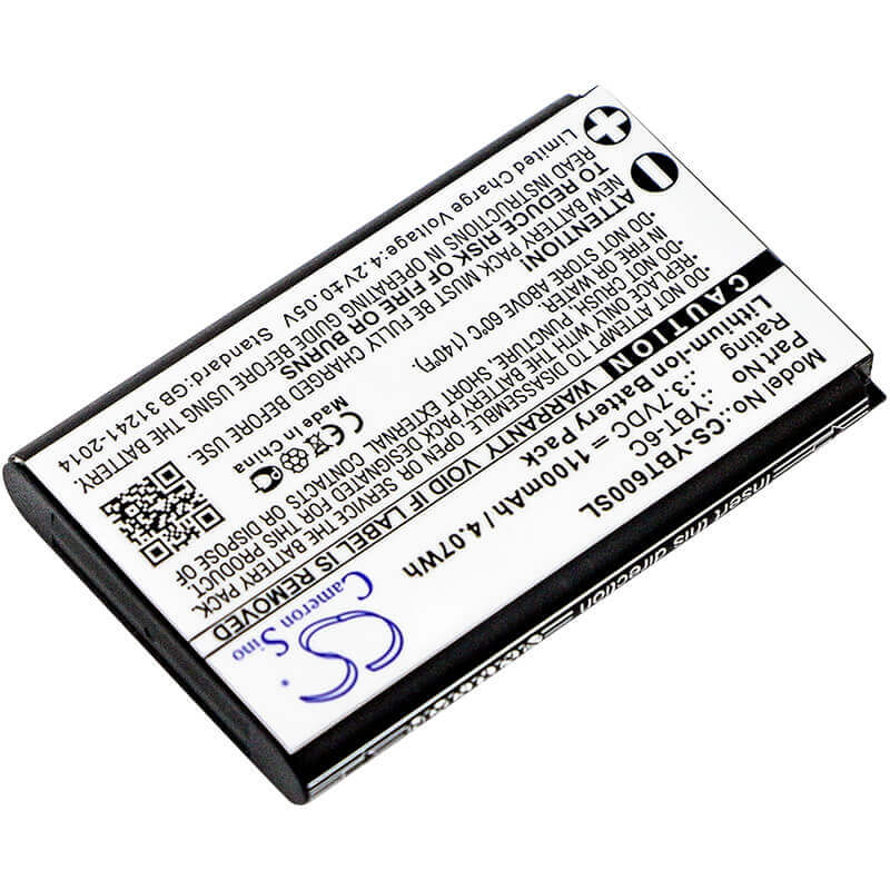 3,7V, Li-ion, 1100mAh, Pack de batterie s'adapte au Pack de batterie personnalisé, Ybt-6c, 4,07Wh Pack de batterie Cameron Sino Technology Limited