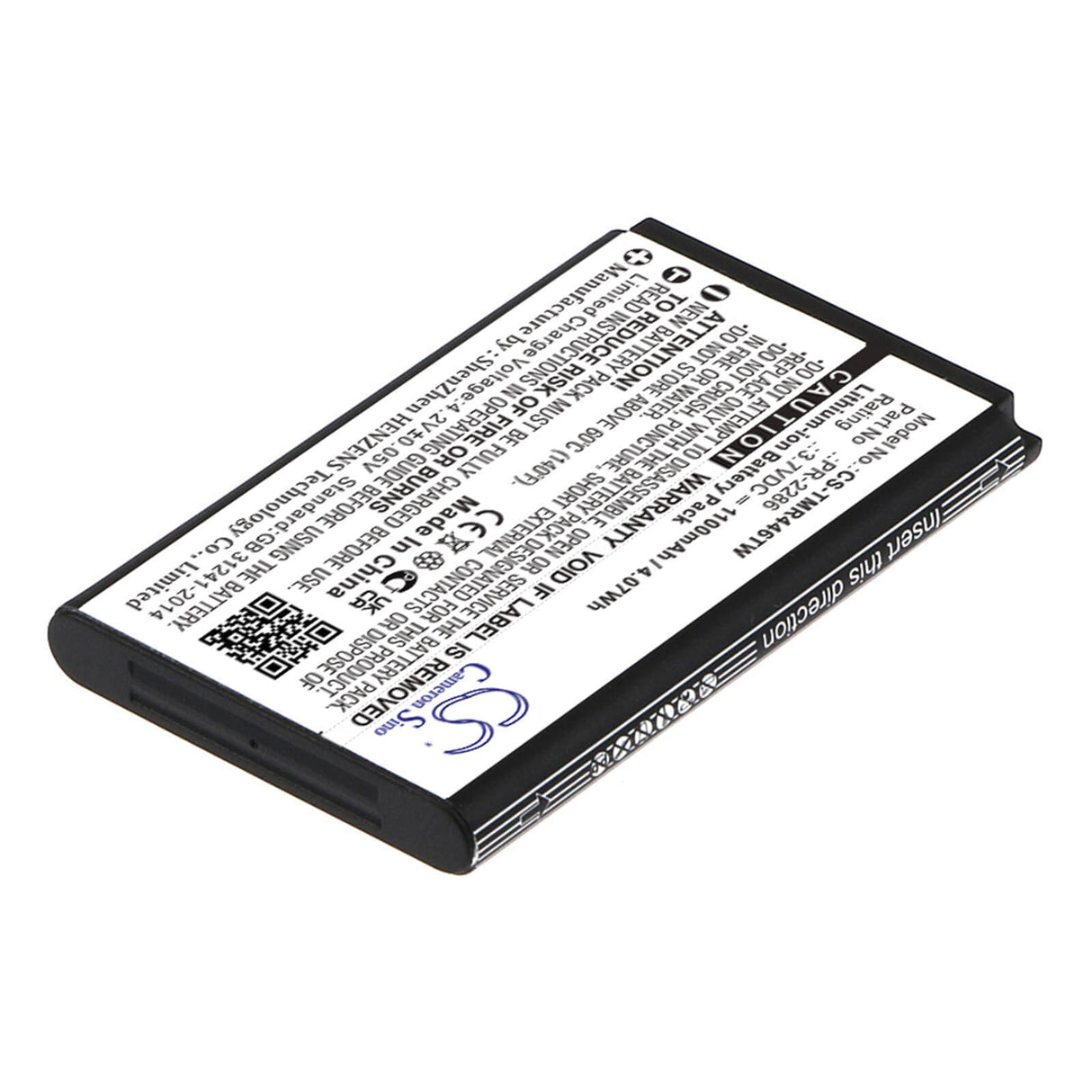 3.7V, Li-ion, 1100mAh, Two-Way Radio battery fits Tidradio, Zeadio, Motorola, Nedis, Cb28, Tectalk Outdoor, 4.07Wh Two-Way Radio Cameron Sino Technology Limited