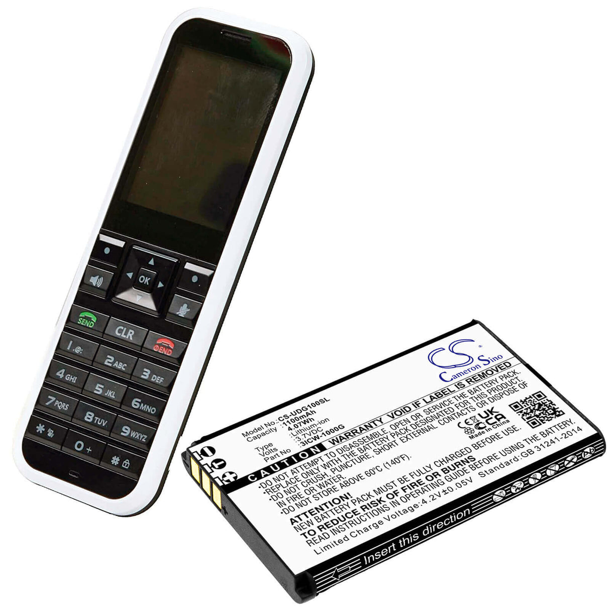 3.7V, Li-ion, 1100mAh, VoIP Phone battery fits Unidata, Incom, Icw-1000g, Icw-1000g, 4.07Wh VoIP Phone Cameron Sino Technology Limited