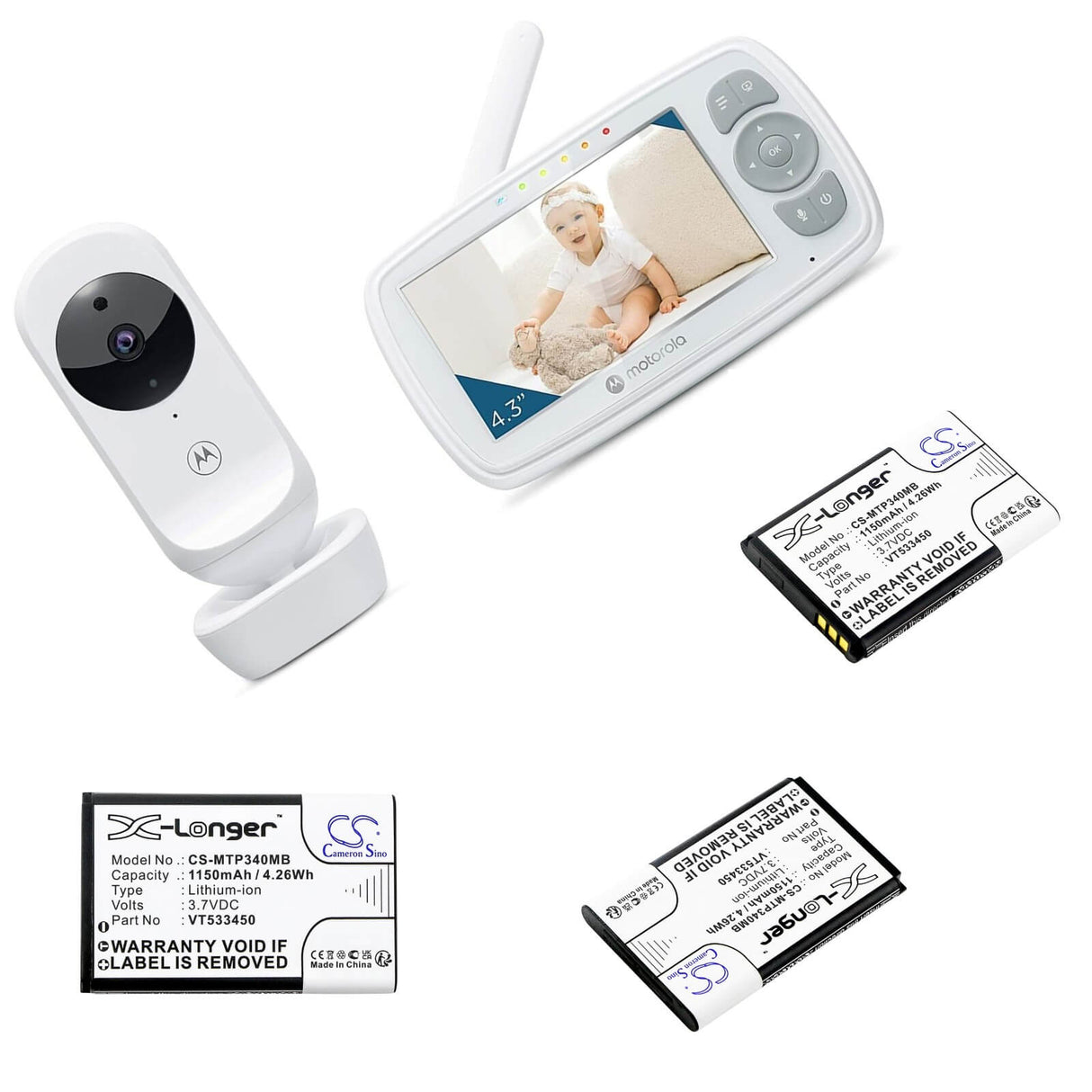 3.7v, Li-ion, 1150mah, Batterie Babyphone Compatible Motorola, Ease 34, Ease 35, 4.26wh BabyPhone Cameron Sino Technology Limited