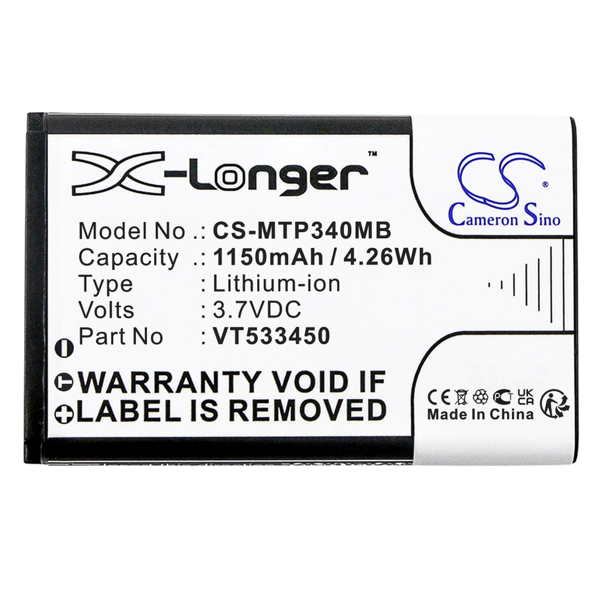 3.7v, Li-ion, 1150mah, Batterie Babyphone Compatible Motorola, Ease 34, Ease 35, 4.26wh BabyPhone Cameron Sino Technology Limited