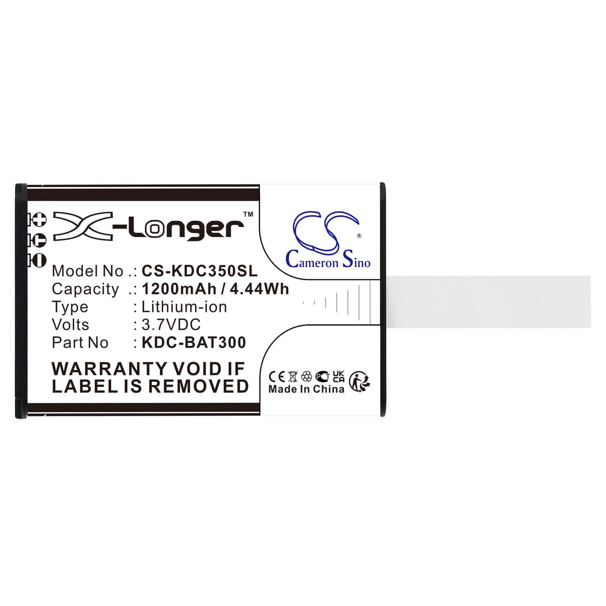 3.7v, Li-ion, 1200mah, Barcode Scanner Battery Fits Koamtac Kdc-250, Kdc-300, Kdc350cf-g6sr-r2, 4.44wh Barcode Scanner Cameron Sino Technology Limited