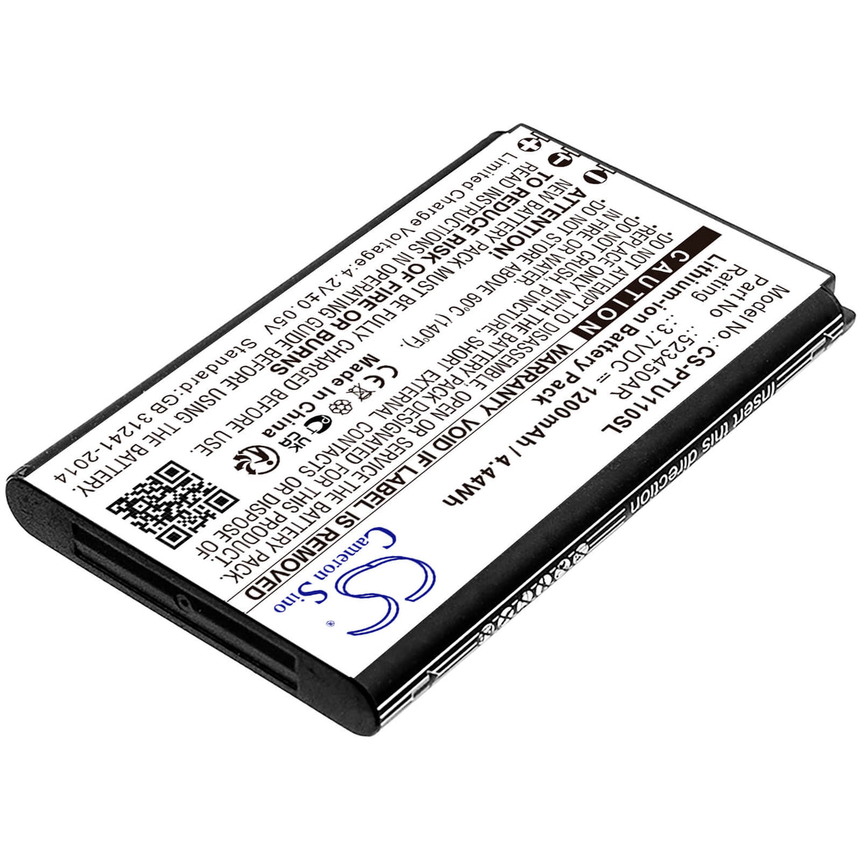 3.7V, Li-ion, 1200mAh, SmartPhone battery fits Panasonic, 523450ar, Kx-tf200, Kx-tu110, 4.44Wh Mobile, SmartPhone Cameron Sino Technology Limited (Smartphone)