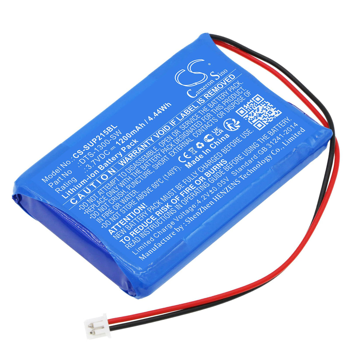 3.7V, Li-ion, 1200mAh, Payment Terminal battery fits Sumup, Dts-1300-sw, Air1e215, Sumup Air, 4.44Wh Payment Terminal Cameron Sino Technology Limited
