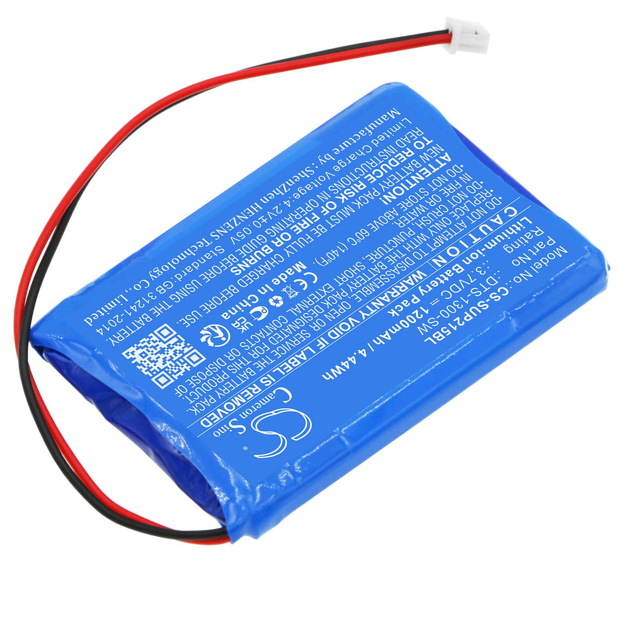 3.7V, Li-ion, 1200mAh, Payment Terminal battery fits Sumup, Dts-1300-sw, Air1e215, Sumup Air, 4.44Wh Payment Terminal Cameron Sino Technology Limited