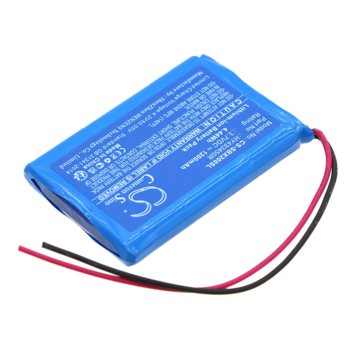 3.7V, Li-ion, 1200mAh, Batterie de haut-parleur compatible avec Swisstone, Bx200, 4.44Wh Haut-parleur Cameron Sino Technology Limited