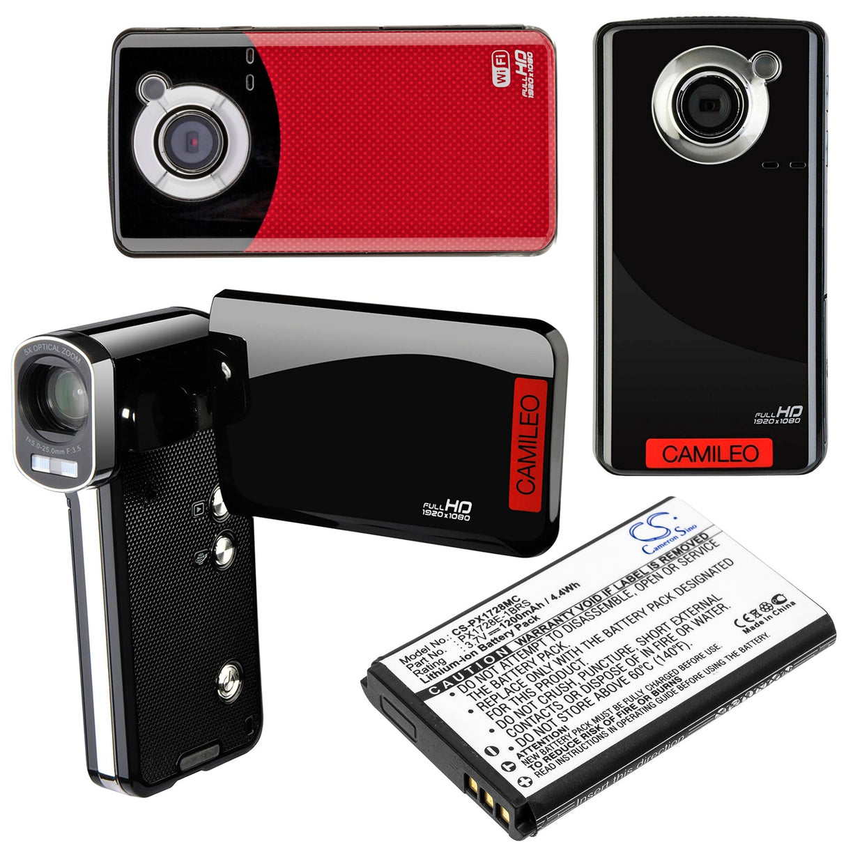 3.7V, Li-ion, 1200mAh, Camera battery fits Toshiba, 084-07042l-072, Camileo Air 10, Camileo B10, 4.44Wh Camera Cameron Sino Technology Limited (Camera)