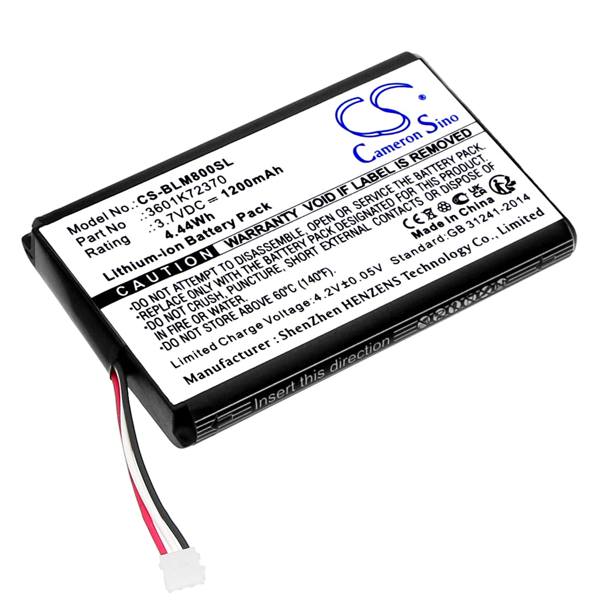 3.7V, Li-ion, 1200mAh distance measuring tool battery fits Bosch, GLM 100, GLM80, 4.44Wh Equipment, Survey, Test Cameron Sino Technology Limited
