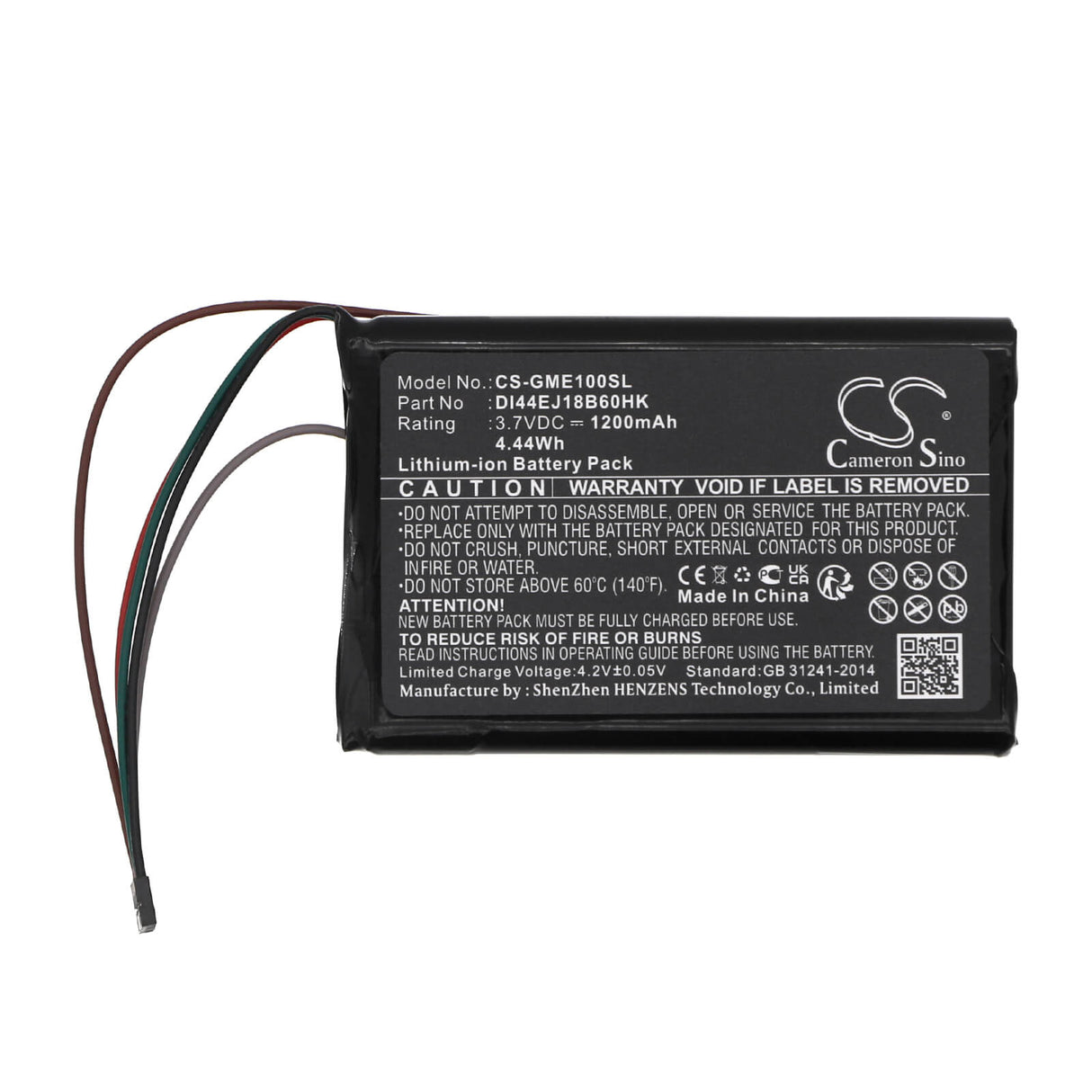 3,7V, Li-ion, 1200mAh, batterie GPS compatible Garmin: Edge 1000, remplace 361-00035-06, 4,44Wh GPS, Navigator Cameron Sino Technology Limited