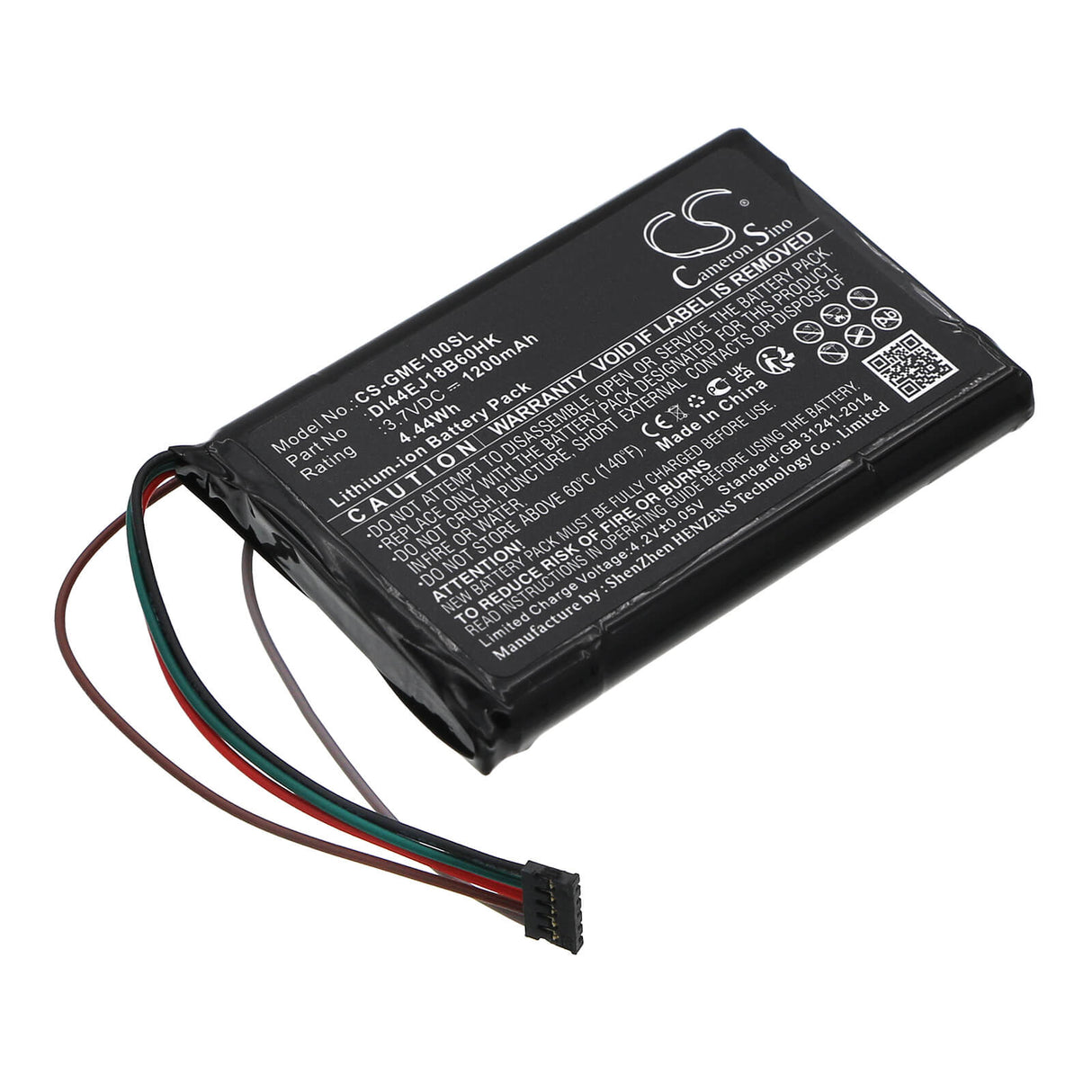 3,7V, Li-ion, 1200mAh, batterie GPS compatible Garmin: Edge 1000, remplace 361-00035-06, 4,44Wh GPS, Navigator Cameron Sino Technology Limited
