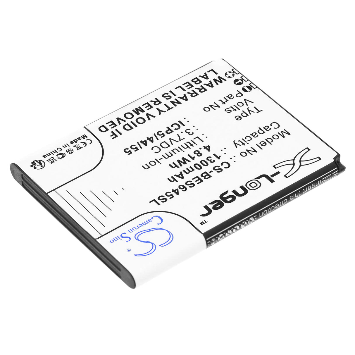 3.7V, Li-ion, 1300mAh, SmartPhone battery fits Bea-fon, Icp5/44/55, Sl645, Sl645 Plus, 4.81Wh Mobile, SmartPhone Cameron Sino Technology Limited (Smartphone)