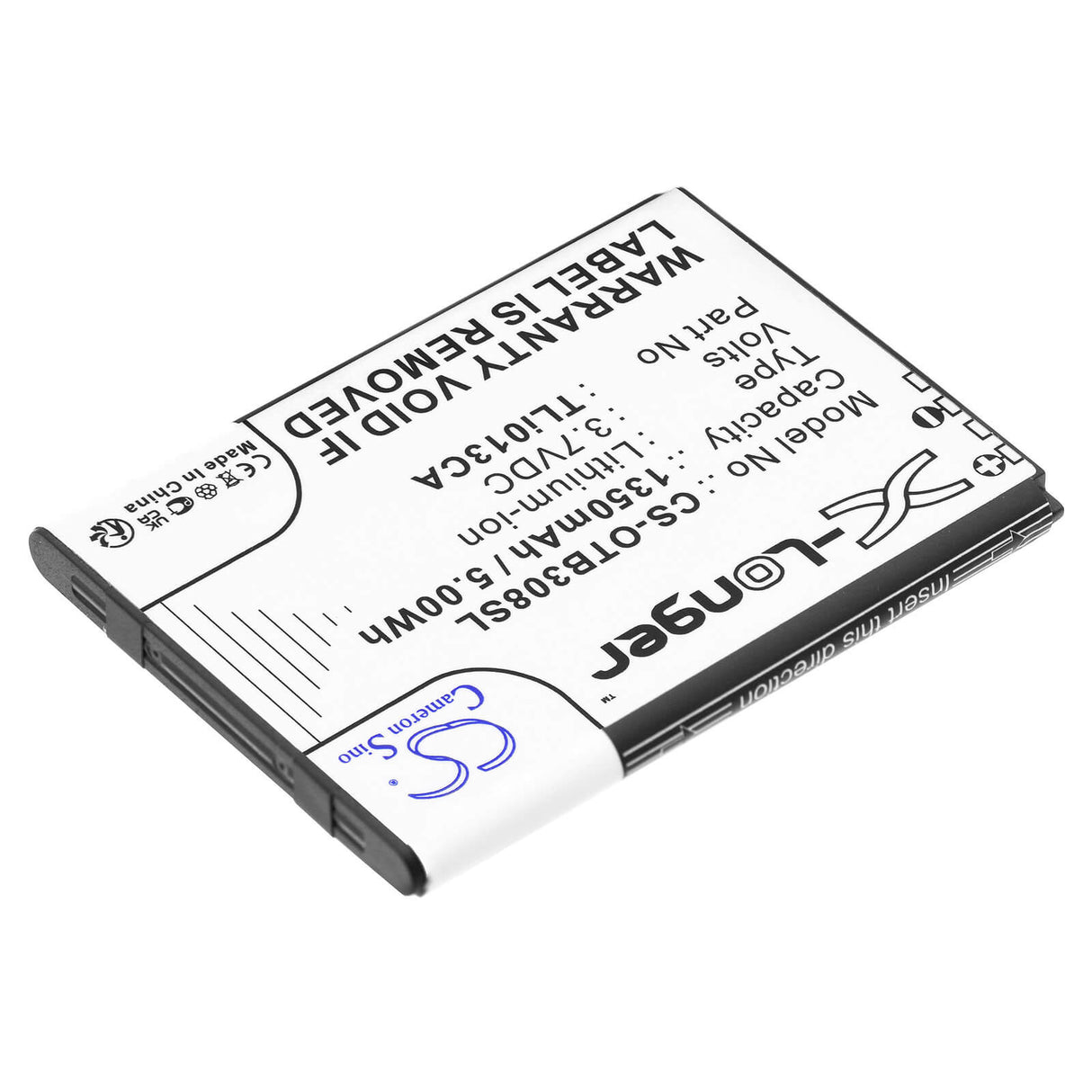 3.7V, Li-ion, 1350mAh, Batterie de smartphone compatible avec Alcatel, Tli013ca, Onetouch 3082x, Ot-3082, 5Wh Mobile, Smartphone Cameron Sino Technology Limited (Smartphone)