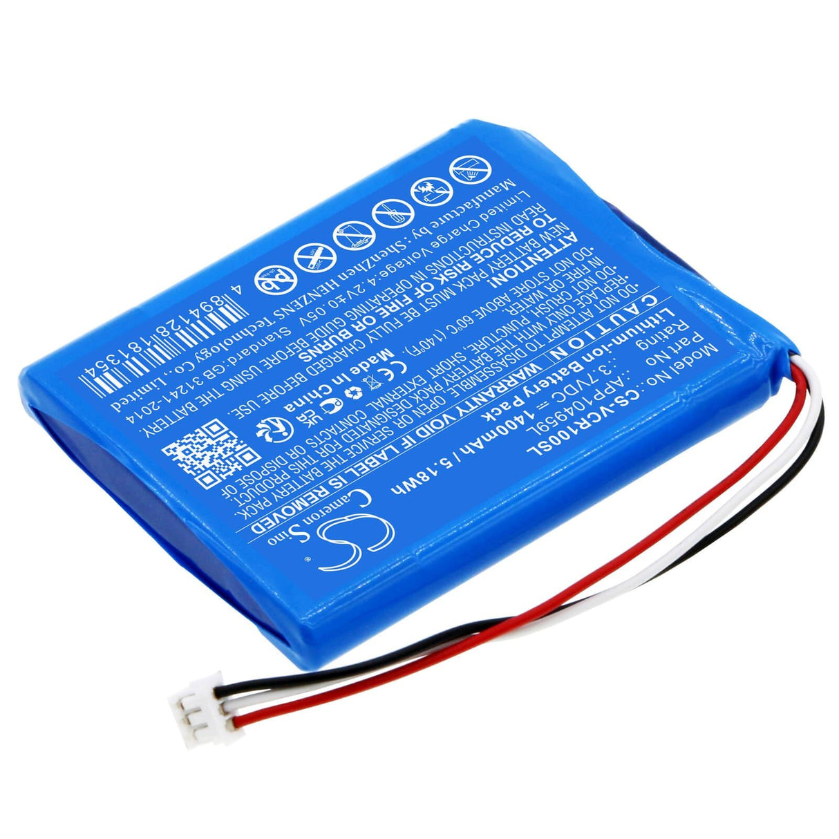 3.7v, Li-ion, 1400mah, Batterie Amplificateur Compatible avec Venturecraft Valoq, 5.18wh Amplificateur Cameron Sino Technology Limited