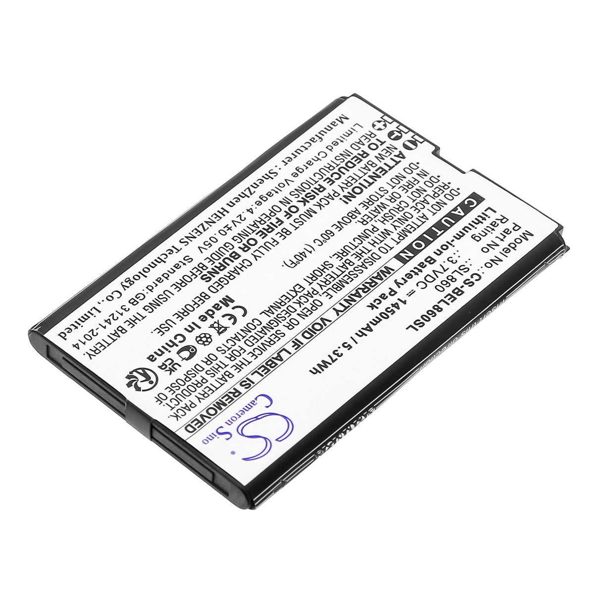 3,7V, Li-ion, 1450mAh, batterie de smartphone compatible avec Bea-fon, Sl860, Sl860 Touch, Sl860_eu001b, 5,37Wh Mobile, Smartphone Cameron Sino Technology Limited (Smartphone)