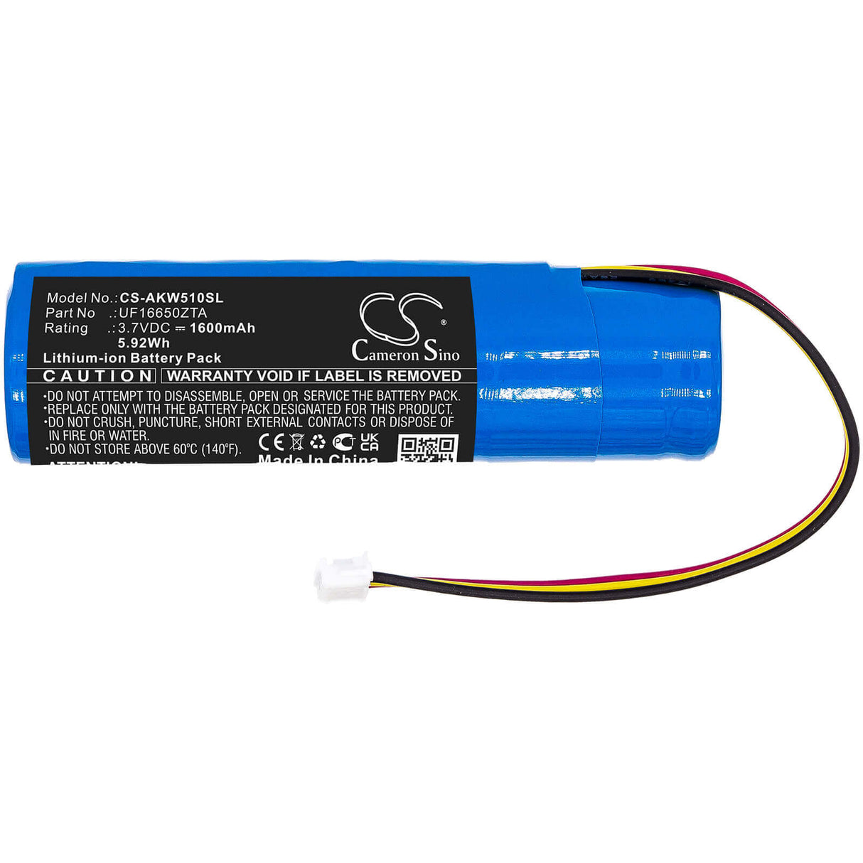 3.7v, Li-ion, 1600mah, Amplifier battery Fit's Akai, 5000 Solo, Ewi 5000, 5.92wh Amplifier Cameron Sino Technology Limited