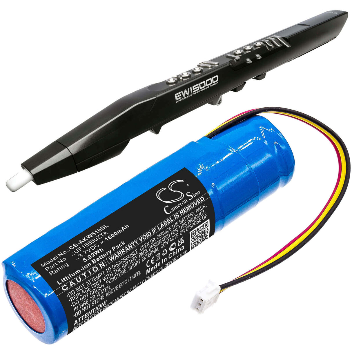 3.7v, Li-ion, 1600mah, Amplifier battery Fit's Akai, 5000 Solo, Ewi 5000, 5.92wh Amplifier Cameron Sino Technology Limited