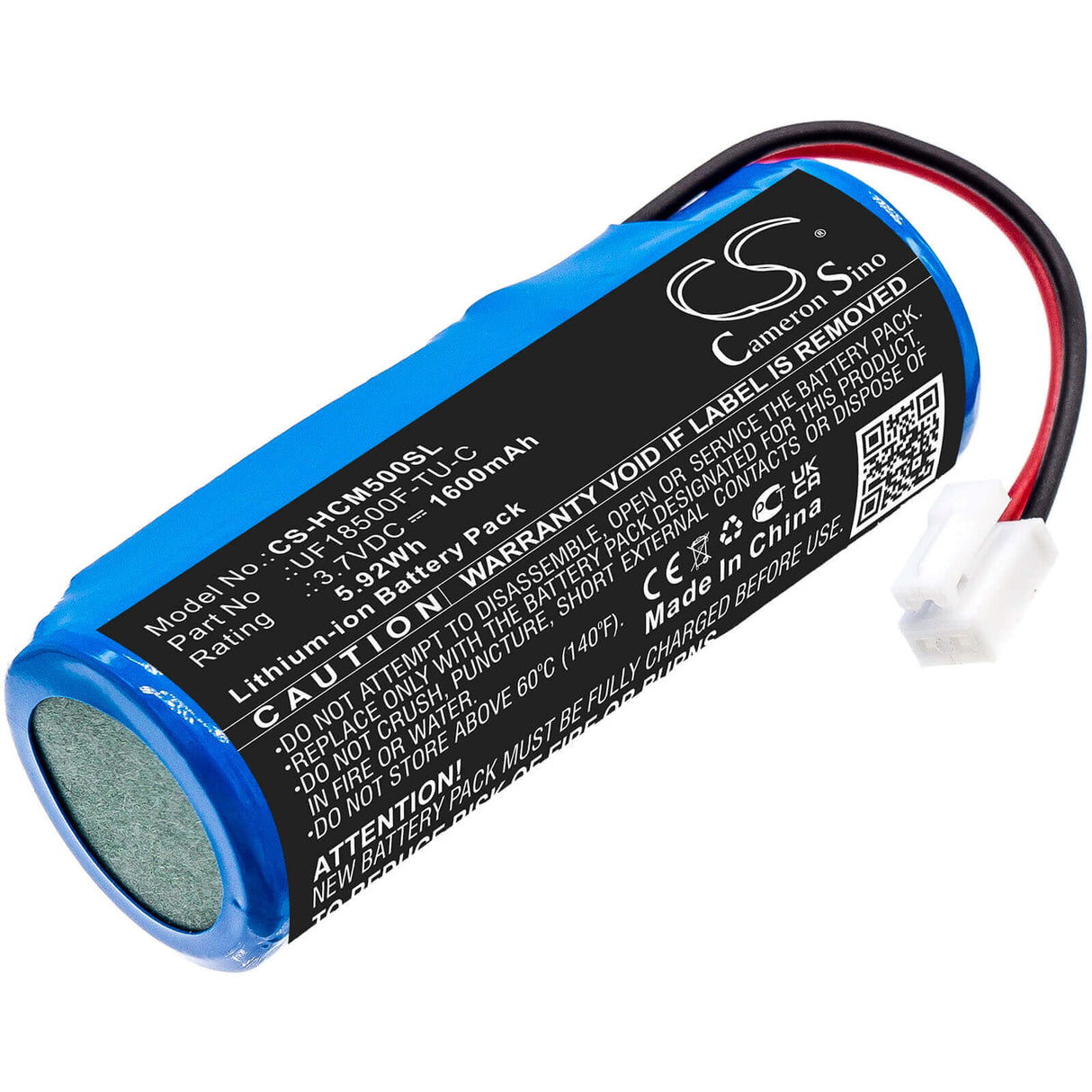 3.7V, Li-ion, 1600mAh, Batterie de soins personnels compatible avec Hitachi, Uf18500f-tu-c, Cm-n3000, Cm-n4000, 5.92Wh Soins personnels Cameron Sino Technology Limited