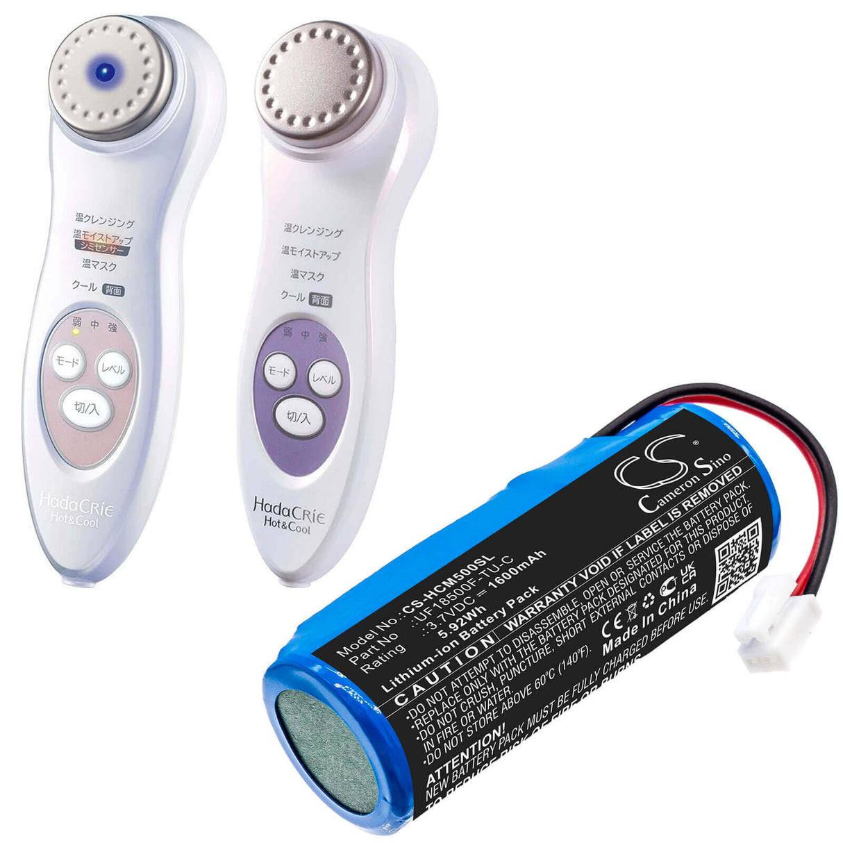 3.7V, Li-ion, 1600mAh, Batterie de soins personnels compatible avec Hitachi, Uf18500f-tu-c, Cm-n3000, Cm-n4000, 5.92Wh Soins personnels Cameron Sino Technology Limited
