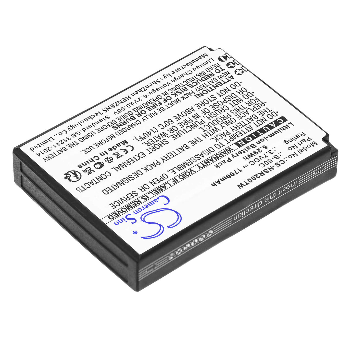 3.7V, Li-ion, 1700mAh, Two-Way Radio battery fits Inrico, Anysecu, B-50c, B01, B02, 6.29Wh Two-Way Radio Cameron Sino Technology Limited
