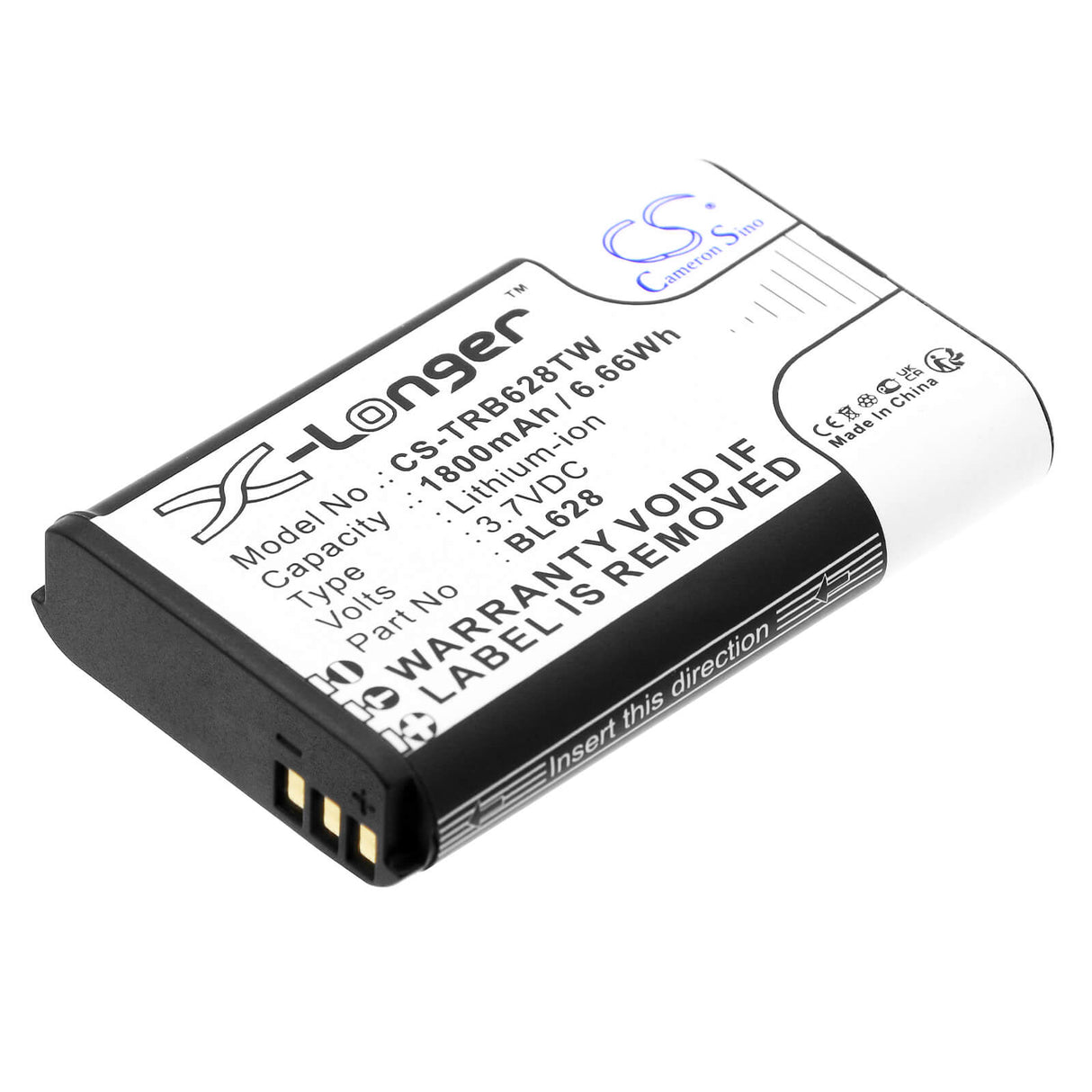 3.7V, Li-ion, 1800mAh, Two-Way Radio battery fits Retevis, Bl628, Rb628, 6.66Wh Two-Way Radio Cameron Sino Technology Limited