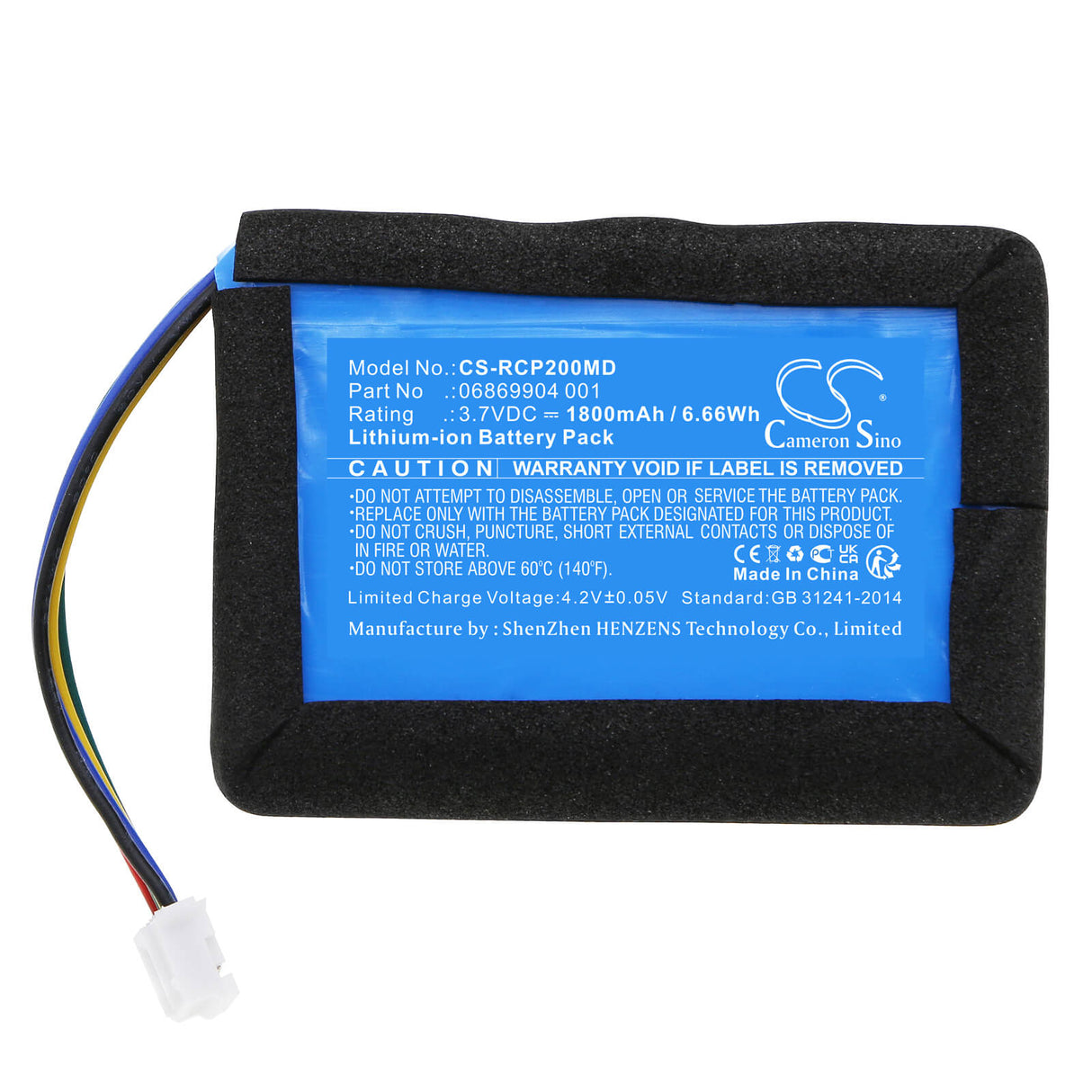3.7V, Li-ion, 1800mAh, Batterie médicale compatible Roche, 06869904 001, Coaguchek Pro 2, Coaguchek Pro Ii, 6.66Wh Médical Cameron Sino Technology Limited (Médical)
