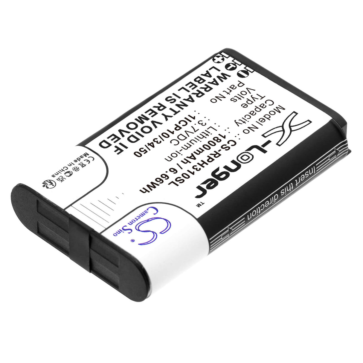 3,7V, Li-ion, 1800mAh, Batterie d'équipement compatible avec Rotronic, 1icp10/34/50, HygroPalm HP31, Hygropalm Hp32, 6.66Wh Équipement, Enquête, Test Cameron Sino Technology Limited