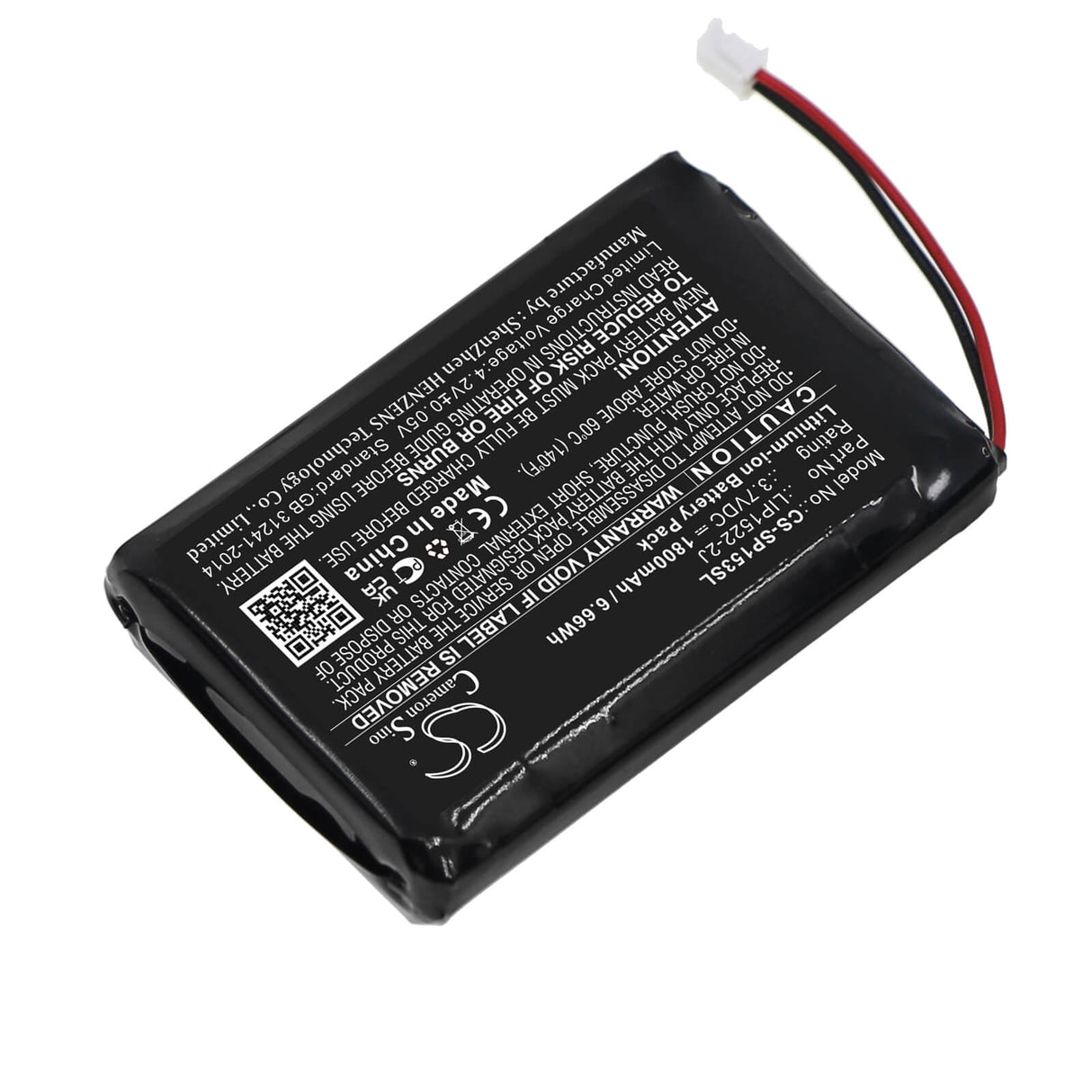 3,7V, Li-ion, 1800mAh, Batterie de console de jeu compatible avec Sony, Lip1522-2j, Cuh-zct2, Cuh-zct2h, 6,66Wh Console de jeu Cameron Sino Technology Limited